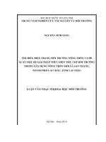 TÌM HIỂU HIỆN TRẠNG MÔI TRƯỜNG NÔNG THÔN VÀ ĐỀ XUẤT MỘT SỐ GIẢI PHÁP THỰC HIỆN TIÊU CHÍ MÔI TRƯỜNG TRONG XÂY DỰNG NÔNG THÔN MỚI XÃ SAN THÀNG,  THÀNH PHỐ LAI CHÂU, TỈNH LAI CHÂU