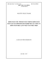 Kiểm toán ước tính kế toán trong kiểm toán báo cáo tài chính doanh nghiệp do các công ty kiểm toán độc lập ở Việt Nam thực hiện (LA tiến sĩ)