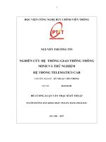 Nghiên cứu hệ thống giao thông thông minh và thử nghiệm hệ thống Telematics car (LV thạc sĩ)