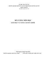 ĐỀ CƯƠNG MÔN HỌC GIÁO DỤC VÀ NÂNG CAO SỨC KHỎE