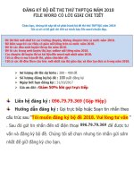Bộ đề 2018 + Lời giải chi tiết file word mới nhất