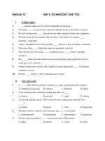 Bài tập Unit 5: Technology And You