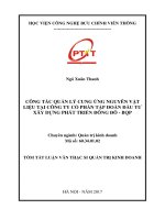 Công tác quản lý cung ứng nguyên vật liệu  tại công ty cổ phần tập đoàn đầu tư  xây dựng phát triển đông đô – BQP (tt)