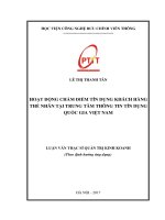 Hoạt động chẩm điểm tín dụng khách hàng  thể nhân tại trung tâm thông tin tín dụng  quốc gia Việt Nam (LV thạc sĩ)