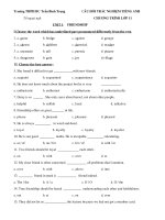 BỘ câu hỏi TRẮC NGHIỆM KHÁCH QUAN môn ANH văn   lớp 11   CHƯƠNG TRÌNH CHUẨN 