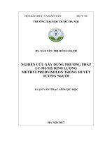 Nghiên cứu xây dựng phương pháp LC MS MS định lượng methylprednisolon trong huyết tương người 