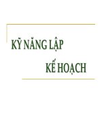Chia sẻ bài giảng: Kỹ năng lập kế hoạch