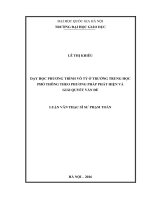 Dạy học phương trình vô tỷ ở trường trung học phổ thông theo phương pháp phát hiện và giải quyết vấn đề 