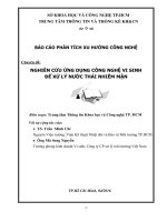 NGHIÊN CỨU ỨNG DỤNG CÔNG NGHỆ VI SINH ĐỂ XỬ LÝ NƯỚC THẢI NHIỄM MẶN