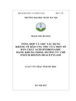 Tổng hợp và thử tác dụng kháng tế bào ung thư của một số dẫn chất acid hydroxamic mang khung indol hướng ức chế enzym histon deacetylase 