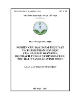 Nghiên cứu đặc điểm thực vật và thành phần hóa học của hai loài huperzia, họ thạch tùng (lycopodiaceae) thu hái ở tam đảo (vĩnh phúc) 
