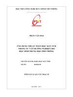 Ứng dụng thuật toán học máy svm trong tư vấn hướng nghiệp cho học sinh trung học phổ thôn (tt)