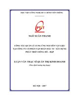Công tác quản lý cung ứng nguyên vật liệu  tại công ty cổ phần tập đoàn đầu tư  xây dựng phát triển đông đô – BQP (LV thạc sĩ)