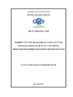 Nghiên cứu ứng dụng khung năng lực vào đánh giá nhân sự quản lý cấp trung trong doanh nghiệp ngoài quốc doanh việt nam 