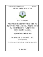 Phân tích chi phí trực tiếp điều trị bệnh viêm phổi mắc phải ở cộng đồng tại bệnh viện lao và bệnh phổi thái nguyên năm 2015 