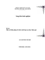 skkn một vài biện pháp tổ chức sinh hoạt sao đạt  hiệu quả 