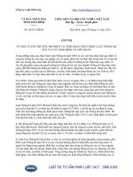 Chỉ thị 26 CT-UBND năm 2016 về tuyên truyền, phổ biến và thực hiện Luật Thống kê và Nghị định có liên quan do tỉnh Thái Bình ban hành