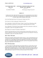 Thông tư 10 2015 TT-NHNN về chính sách tín dụng phục vụ phát triển nông nghiệp nông thôn