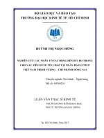 Nghiên cứu các nhân tố tác động đến rủi ro trong cho vay tiêu dùng tín chấp tại ngân hàng TMCP việt nam thịnh vượng – chi nhánh đồng nai 