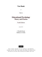 Educational psychology theory and practice 10th edition slavin test bank 