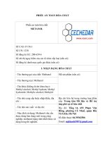 Phiếu an toàn hóa chất | Trung tâm Dữ liệu và Hỗ trợ ứng phó sự cố hóa chất