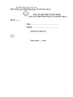 Máº«u ÄÃ¡p Ã¡n Äá  thi tuyá n sinh ÄÃ o táº¡o trÃ¬nh Äá  tháº¡c sÄ©