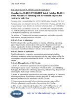 Circular No. 10 2015 TT-BKHDT of the Ministry of Planning and Investment on plan for contractor selection