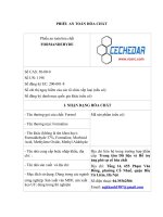 Phiếu an toàn hóa chất | Trung tâm Dữ liệu và Hỗ trợ ứng phó sự cố hóa chất