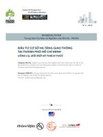 ĐẦU TƯ CƠ SỞ HẠ TẦNG GIAO THÔNG TẠI THÀNH PHỐ HỒ CHÍ MINH CÔNG CỤ, ĐỔI MỚI VÀ THÁCH THỨC