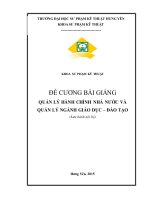 Đề cương bài giảng tổ chức quản lý quá trình dạy học và phát triển chương trình giáo dục 