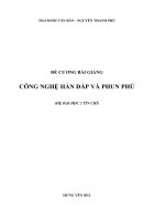 Đề cương bài giảng công nghệ hàn đắp và phun phủ 