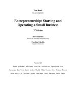 Entrepreneurship starting and operating a small business 3rd edition mariotti test bank 