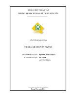Đề cương bài giảng tiếng anh chuyên ngành (kế toán) 