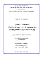 Quản lý nhà nước đối với dịch vụ vận tải hành khách hỗ trợ bởi ứng dụng công nghệ 