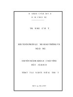 Bài toán phân luồng giao thông và ứng dụng 