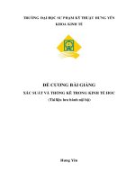 Đề cương bài giảng xác suất thống kê trong kinh tế 