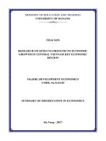 RESEARCH ON EFFECTS FROM FDI TO ECONOMIC GROWTH IN CENTRAL VIETNAM KEY ECONOMIC REGION 