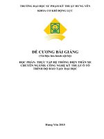 Đề cương bài giảng thực tập hệ thống điện thân xe 