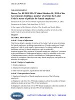 Decree No. 85 2015 ND-CP detailing a number of articles the Labor Code in terms of policies for female employees