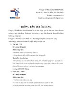 Thông tin tuyển dụng nhân viên và thực tập sinh có lương ngành cơ khí - Phòng đào tạo - Trường Đại Học Công Nghiệp Thực Phẩm