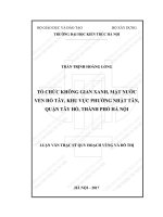 Tổ chức không gian xanh, mặt nước ven hồ tây, khu vực phường nhật tân, quận tây hồ, thành phố hà nội (tt) 
