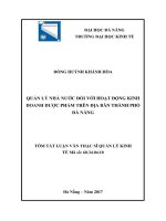 Quản lý nhà nước đối với hoạt động kinh doanh dược phẩm trên địa bàn thành phố đà nẵng (tt)