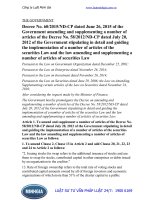 Decree No. 60 2015 ND-CP guiding the implementation of a number of articles of the securities Law and the law amending