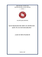 Quản trị Doanh thu trên các đường bay quốc tế của VietNam Airline