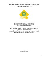 Đề cương bài giảng thực tập hệ thống cung cấp nhiên liệu động cơ 1 