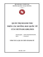 Quản trị doanh thu trên các đường bay quốc tế của vietnam airline (tt) 