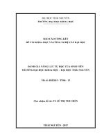 ĐÁNH GIÁ NĂNG LỰC TỰ HỌC CỦA SINH VIÊN TRƯỜNG ĐẠI HỌC KHOA HỌC – ĐẠI HỌC THÁI NGUYÊN