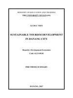 SUSTAINABLE TOURISM DEVELOPMENT IN DANANG CITY 