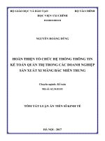 HOÀN THIỆN TỔ CHỨC HỆ THỐNG THÔNG TIN KẾ TOÁN QUẢN TRỊ TRONG CÁC DOANH NGHIỆP SẢN XUẤT XI MĂNG BẮC MIỀN TRUNG