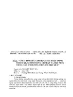 SKKN CÁCH TỔ CHỨC CHO HỌC SINH HOẠT ĐỘNG THEO CẶP, NHÓM TRONG GIỜ DẠY VÀ HỌC MÔN                                                TIẾNG ANH Ở TRƯỜNG THCS CÓ HIỆU QUẢ